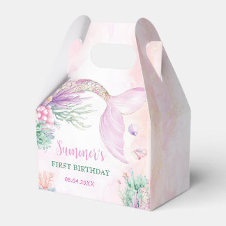 Pink Mermaid 1st Birthday Oneder the Sea  Favour Box