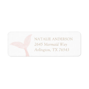 Pink Mermaid Birthday Party Return Address Label