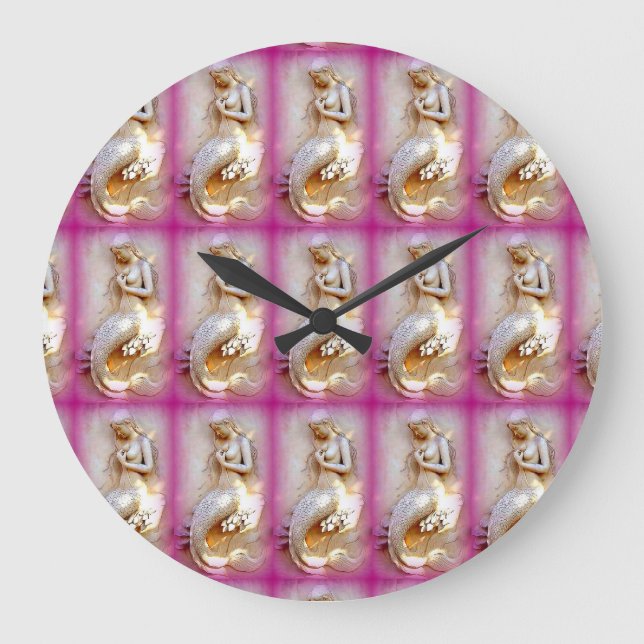 pink mermaid clock (Front)