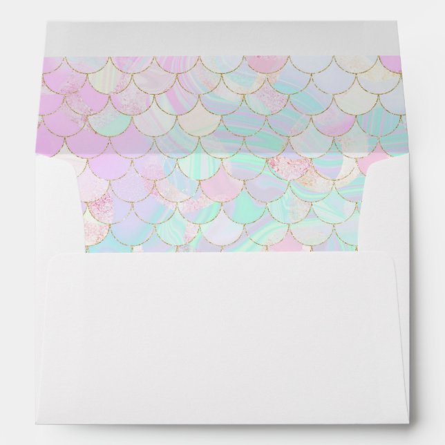 Pink Mermaid Fin Pattern  Envelope (Back (Bottom))