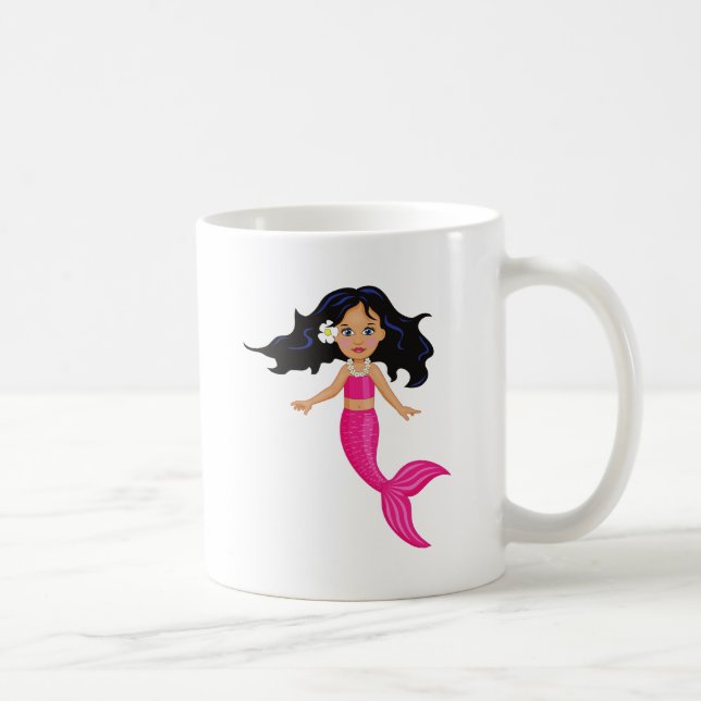 Pink Mermaid girl art Coffee Mug (Right)