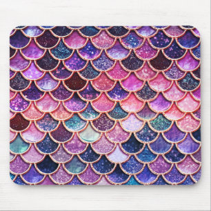 Pink Mermaid Glitter Scales- Mermaid Scales Mouse Pad
