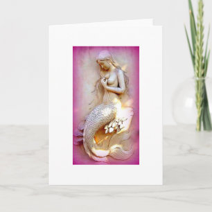 pink mermaid greeting card