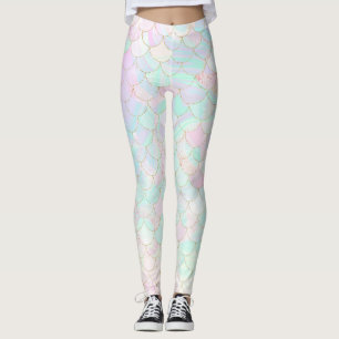 Pink Mermaid Holographic Iridescent  Leggings