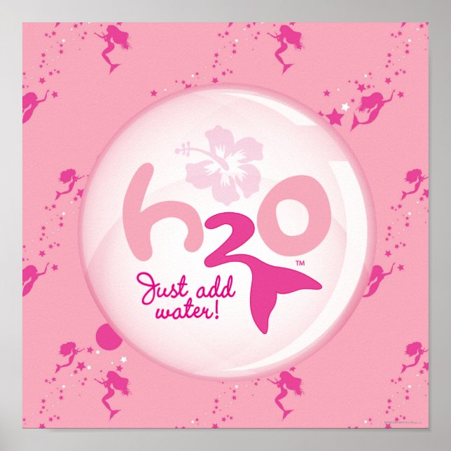 Pink Mermaid Pattern Poster (Front)