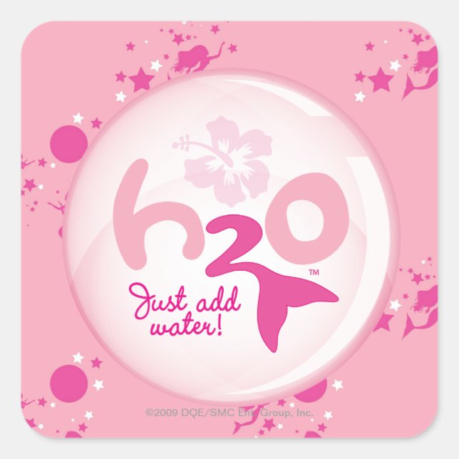 Pink Mermaid Pattern Square Sticker (Front)
