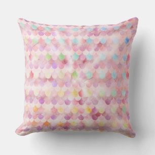 Pink Mermaid Scales Mermaid Fish Scales Pattern Outdoor Cushion