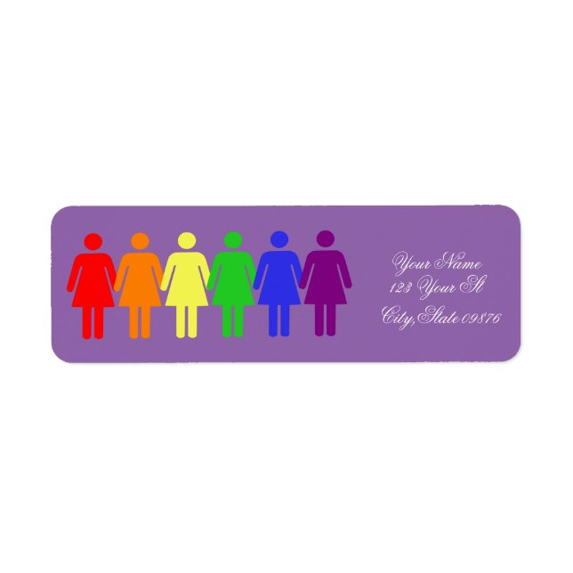 pink mermaid swimming return address label (Front)