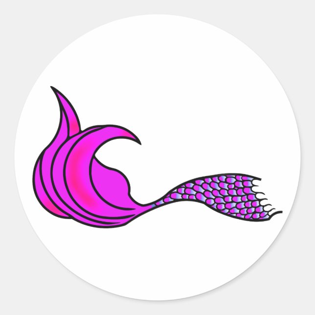 Pink mermaid tail stickers (Front)