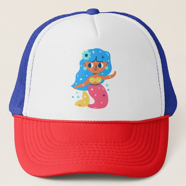 Pink mermaid trucker hat (Front)