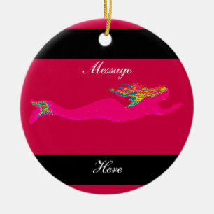 pink mermaids customised ceramic tree decoration