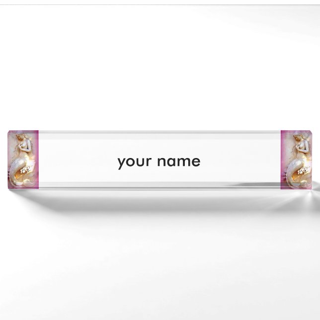 pink mermaids nameplate (Front)