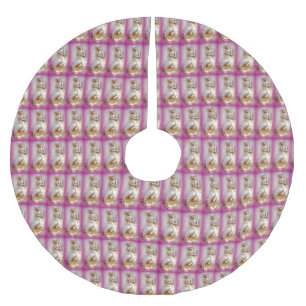 pink mermaids pattern tree skirt