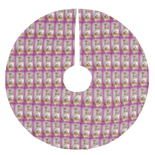 pink mermaids pattern tree skirt (Front)