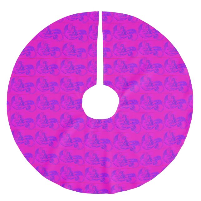 pink mermaids tree skirt (Front)