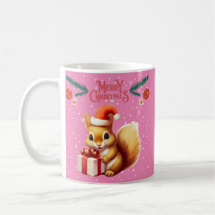 Pink Merry Christmas - Chipmunk  Coffee Mug