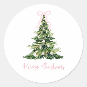 Pink Merry Christmas Gift Sticker