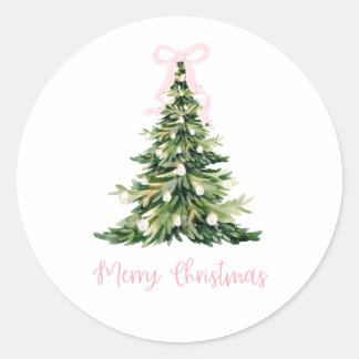 Pink Merry Christmas Gift Sticker