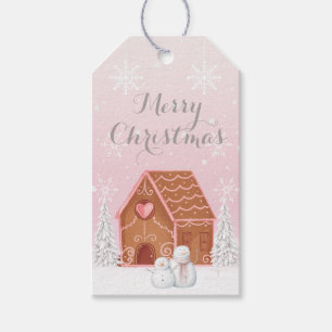 Pink Merry Christmas Gift Tags