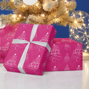 Pink Merry Christmas Wrapping Paper