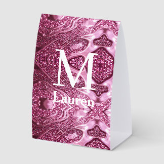 pink metallic abstract shiny monogram namegirly