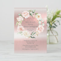 Pink Metallic Floral Baby Shower Brunch