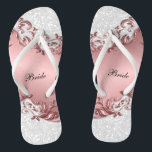 Pink Metallic Floral & Confetti Glitter | Wedding Thongs<br><div class="desc">Bridal Party Flip Flop Shoes ready for you to personalise. ⭐This Product is 100% Customisable. Graphics and / or text can be added, deleted, moved, resized, changed around, rotated, etc... ⭐99% of my designs in my store are done in layers. This makes it easy for you to resize and move...</div>