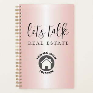 Pink Metallic Foil Let's Talk Real Estate Planner