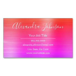 Pink Metallic Foil Modern and Elegant Magnetic Business Card