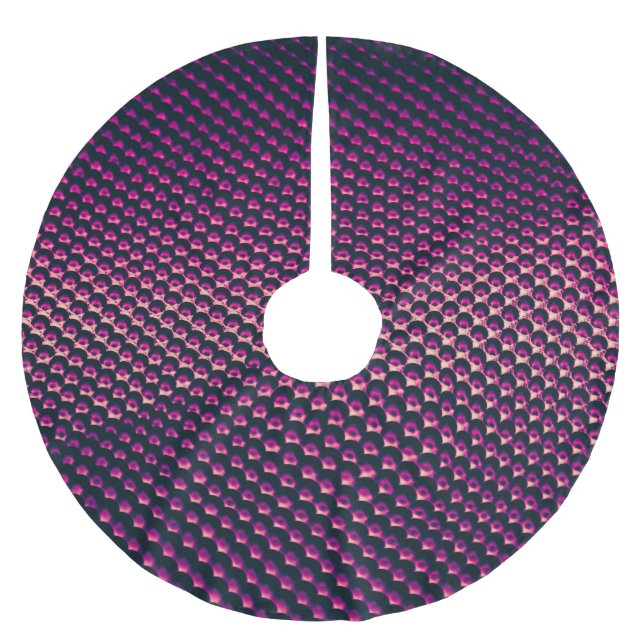 Pink metallic futuristic abstract background. brushed polyester tree skirt (Front)