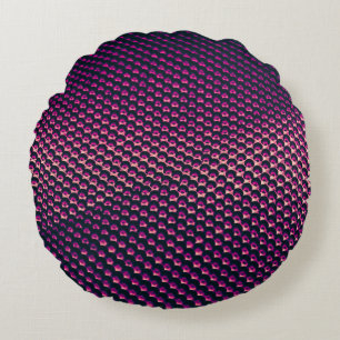 Pink metallic futuristic abstract background. round cushion