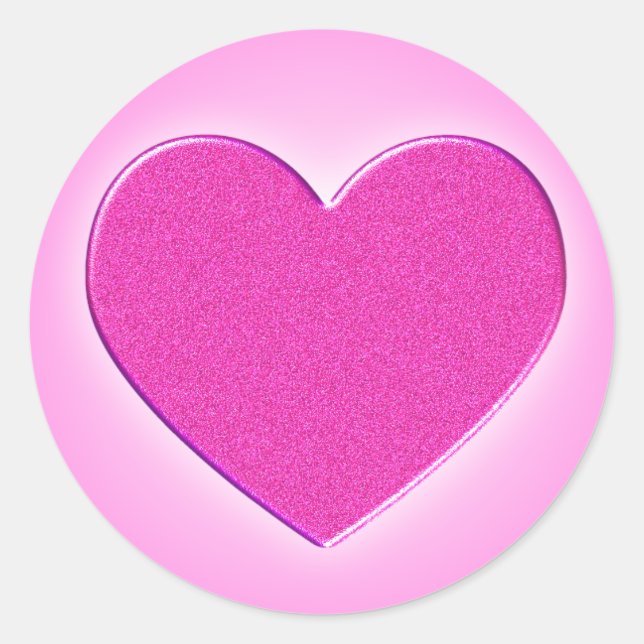 Pink Metallic Heart Sticker (Front)