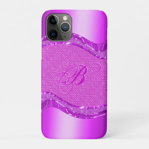 Pink Metallic Look With Diamonds Pattern iPhone 11 Pro Case
