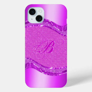 Pink Metallic Look With Diamonds Pattern iPhone 15 Mini Case