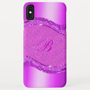 Pink Metallic Look With Diamonds Pattern iPhone XS Max Case