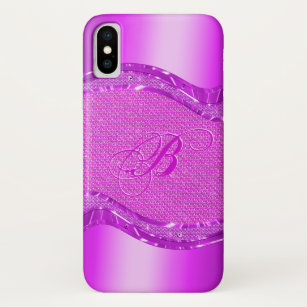 Pink Metallic Look With Diamonds Pattern iPhone X Case