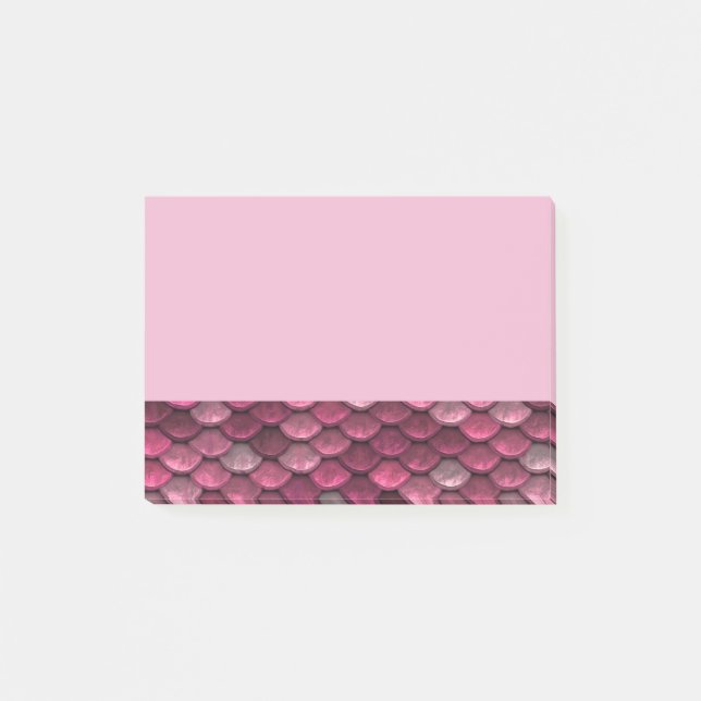 Pink Metallic Scales Texture Post-it Notes (Front)