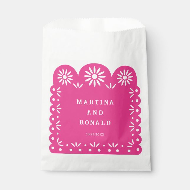 PINK MEXICAN PAPEL PICADO FAVOUR BAG (Front)