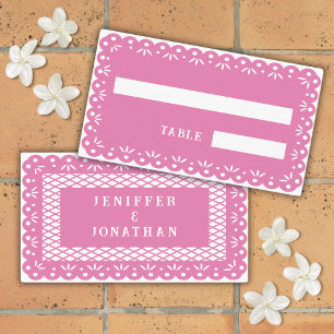 PINK MEXICAN PAPEL PICADO place card