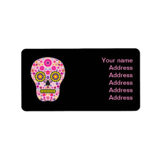 Pink Mexican Sugar Skull Label