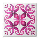 Pink Mexican talavera wedding favours printed Ceramic Tile<br><div class="desc">Hot Pink magenta Spanish Mexican Talavera tiles elegant  wedding favours  printed ceramic tiles ,  vibrant bold colours modern Mexican Spanish Hacienda style wedding vibrant colour ceramic tiles wedding favours</div>