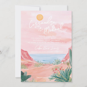 Pink Mexico Destination Wedding Invitation