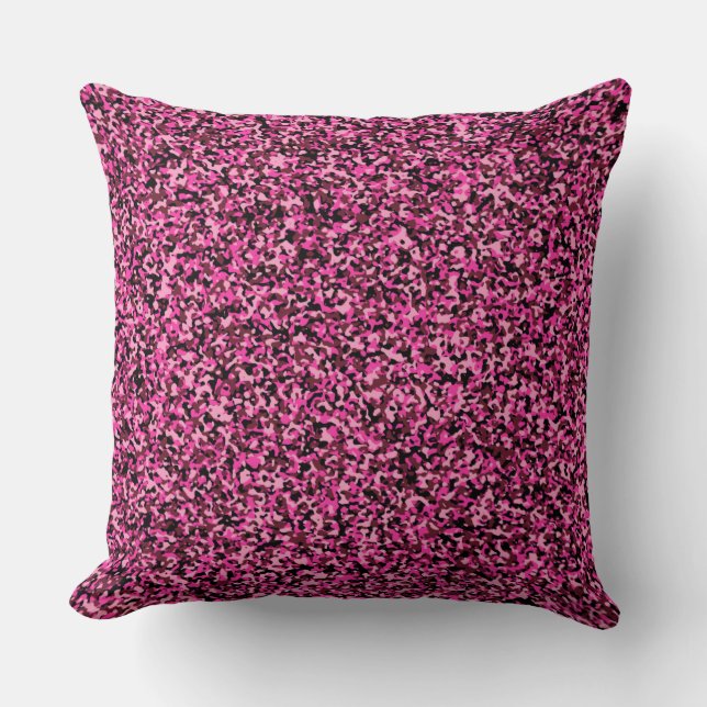 Pink Micro Camo Throw Pillow (Front)