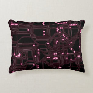 pink micro chip circuit backgroundbackground,3d,ab decorative cushion