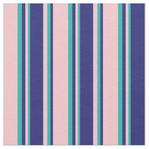 Pink, Midnight Blue & Light Sea Green Coloured Fabric