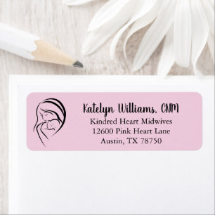 Pink Midwife Birth Centre Clinic Return Address Label