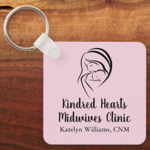 Pink Midwife Services Mom & Baby Birth Center Key Ring