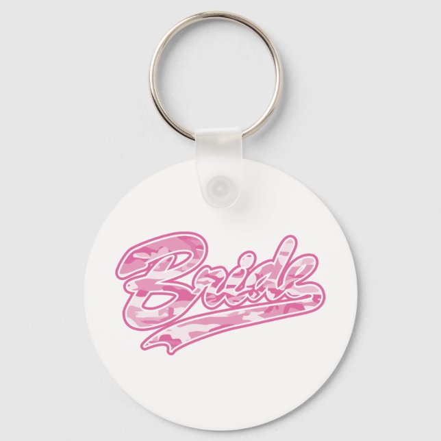 Pink Military Bride Camouflage Key Ring (Front)