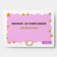 Pink Military Mission Accomplished Envelope — Girl