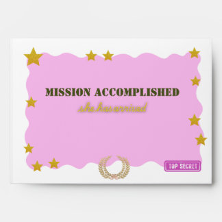 Pink Military Mission Accomplished Envelope — Girl